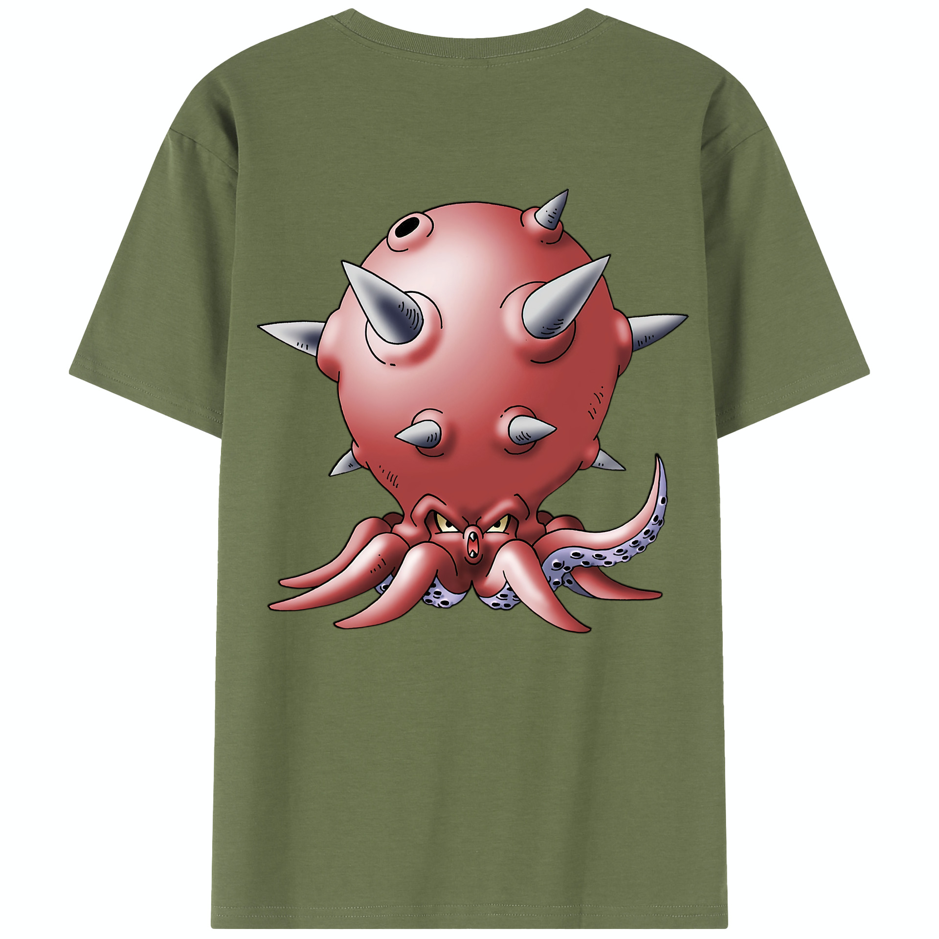（画像用） ドラゴンクエスト Doragon Kuesuto Dragon Quest 綿100％半袖Tシャツ（背面プリント）